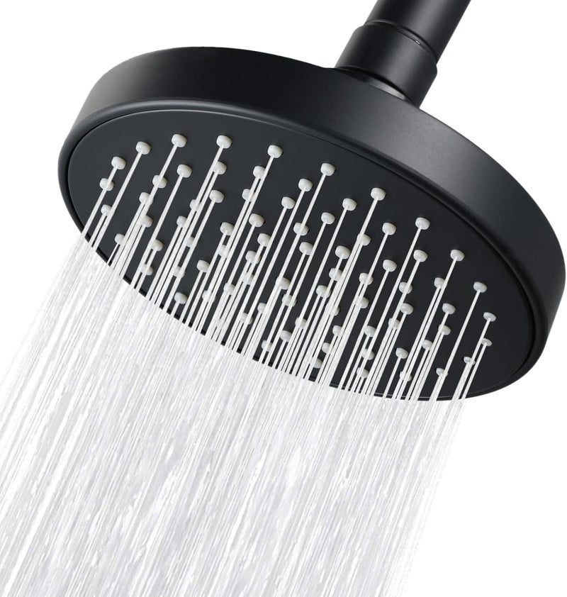 Nuodan High Pressure Shower Head - 4.7“ Powerful Bathroom Pressure Boosting Rain Showerhead - Perfect Universal Replacement for Rainfall Shower Heads (Black) - Image 1